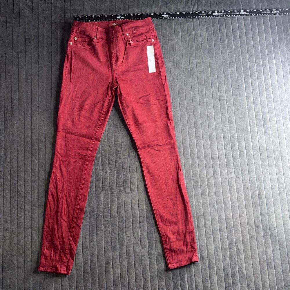 Seven7 women cranberry burgundy skinny